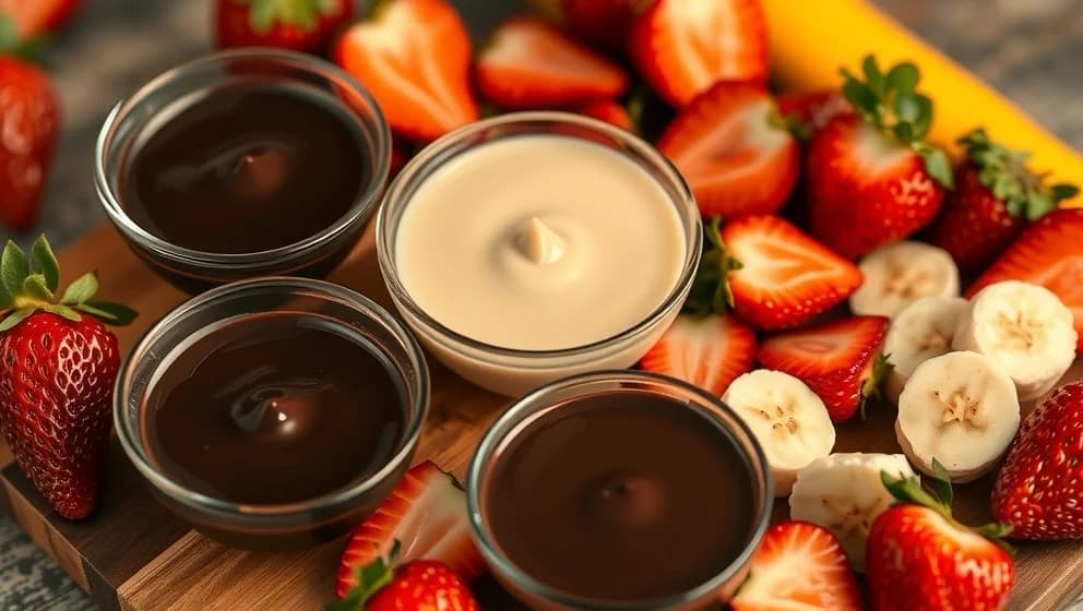 Hemgjorda chokladblandningar för dipp och fruktdipp